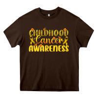 Chocolate Brown Childhood Cancer Awareness Heavy Core Tee - texasbilliewilder