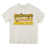 Cream Childhood Cancer Awareness Heavy Core Tee - texasbilliewilder
