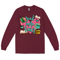Burgundy read more books Long Sleeve Tee - MaliasSmallBusiness