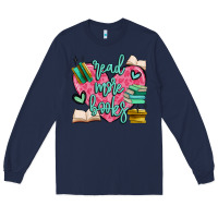 Navy read more books Long Sleeve Tee - MaliasSmallBusiness
