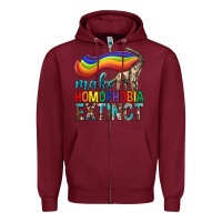 Burgundy Lgbtq Make Homophobia Extinct Zipper Hoodie - BundleAndBundleShop