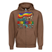 Chestnut Lgbtq Make Homophobia Extinct Zipper Hoodie - BundleAndBundleShop