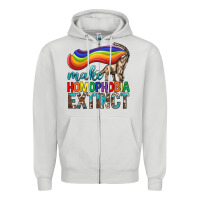 Dove Grey Lgbtq Make Homophobia Extinct Zipper Hoodie - BundleAndBundleShop
