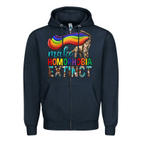 Navy Lgbtq Make Homophobia Extinct Zipper Hoodie - BundleAndBundleShop