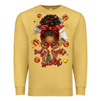 Santa Favorite Tax Specialist Afro Messy Bun Premium Sweatshirt | Teevron