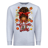 Heather Grey santa favorite tax specialist afro messy bun Premium Sweatshirt - texasbilliewilder