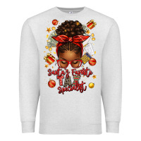 Oatmeal Heather santa favorite tax specialist afro messy bun Premium Sweatshirt - texasbilliewilder