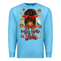Ocean Blue santa favorite tax specialist afro messy bun Premium Sweatshirt - texasbilliewilder