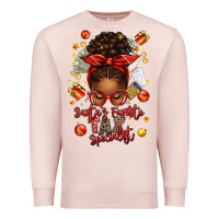 Pale Pink santa favorite tax specialist afro messy bun Premium Sweatshirt - texasbilliewilder