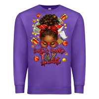 Purple santa favorite tax specialist afro messy bun Premium Sweatshirt - texasbilliewilder