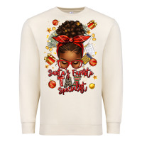 Sandshell santa favorite tax specialist afro messy bun Premium Sweatshirt - texasbilliewilder