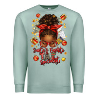 Seafoam santa favorite tax specialist afro messy bun Premium Sweatshirt - texasbilliewilder