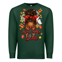 Sports Green santa favorite tax specialist afro messy bun Premium Sweatshirt - texasbilliewilder