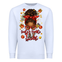 White santa favorite tax specialist afro messy bun Premium Sweatshirt - texasbilliewilder