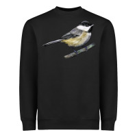 Black Black Capped Chickadee Heavyweight Sweatshirt - LillyAllenDesigns