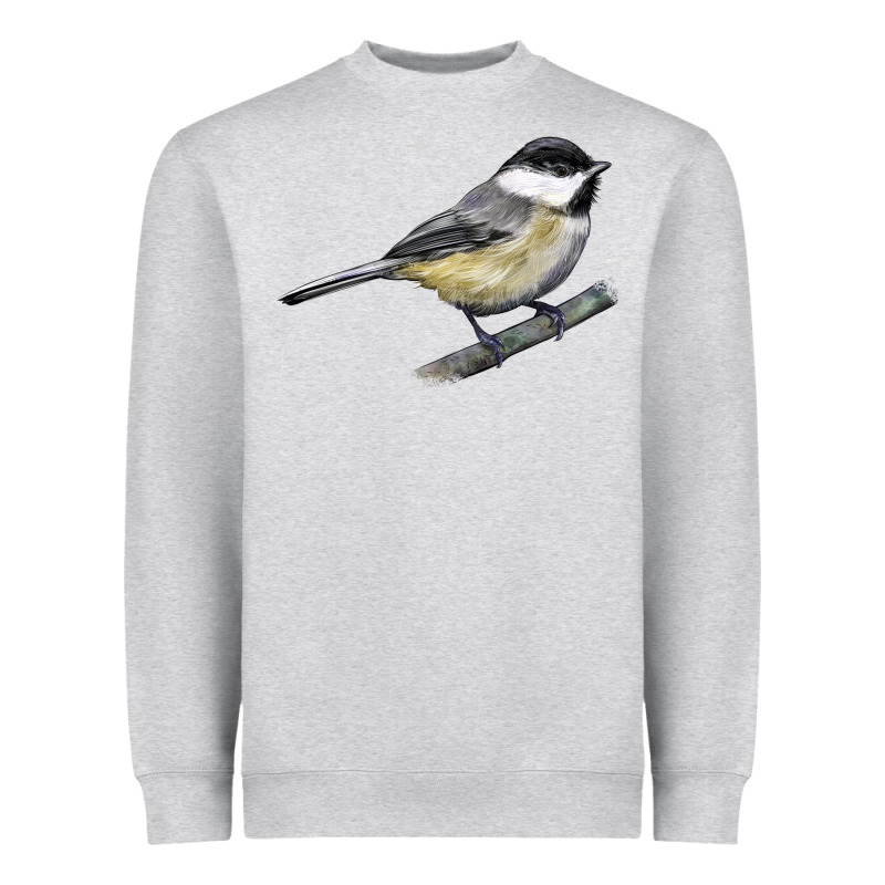 Black Capped Chickadee Heavyweight Sweatshirt by LillyAllenDesigns | Teevron
