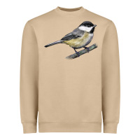 Mushroom Black Capped Chickadee Heavyweight Sweatshirt - LillyAllenDesigns