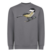 Storm Black Capped Chickadee Heavyweight Sweatshirt - LillyAllenDesigns