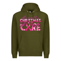 Army Green all i want for christmas is a cure breast cancer Premium Hoodie - texasbilliewilder