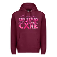 Burgundy all i want for christmas is a cure breast cancer Premium Hoodie - texasbilliewilder