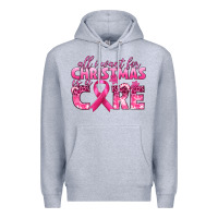 Heather Grey all i want for christmas is a cure breast cancer Premium Hoodie - texasbilliewilder