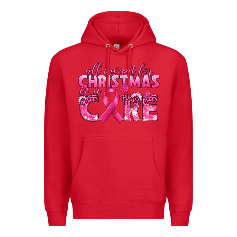 All I Want For Christmas Is A Cure Breast Cancer Premium Hoodie by texasbilliewilder | Teevron