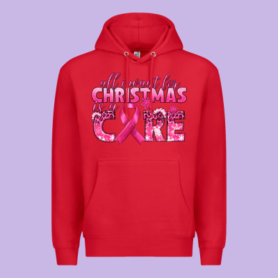 All I Want For Christmas Is A Cure Breast Cancer Premium Hoodie Designed By Texasbilliewilder