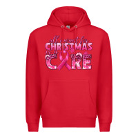 Red all i want for christmas is a cure breast cancer Premium Hoodie - texasbilliewilder
