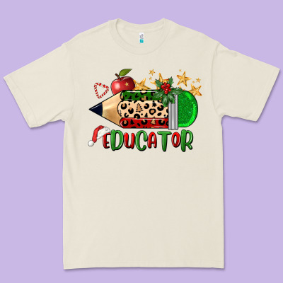 Christmas Educator Pencil Premium Tee Designed By Fadigitalartstudio