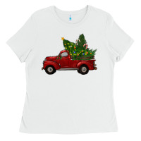 White christmas trees with truck Ladies Tee - RanaPortraitStore