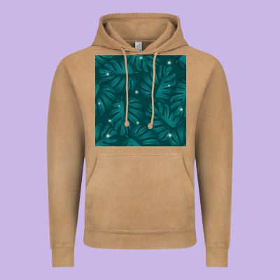 Tropical  Leaves Seamless Pattern Vintage Hoodie Designed By Bundleandbundleshop