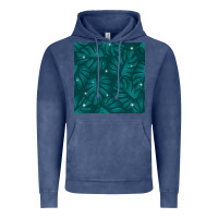 Vintage Denim Tropical  Leaves Seamless Pattern Vintage Hoodie - BundleAndBundleShop