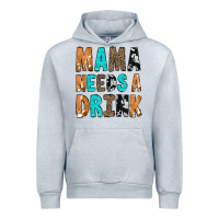 Heather Grey Mama Needs a Drink Urban Hoodie - CowCowDesign