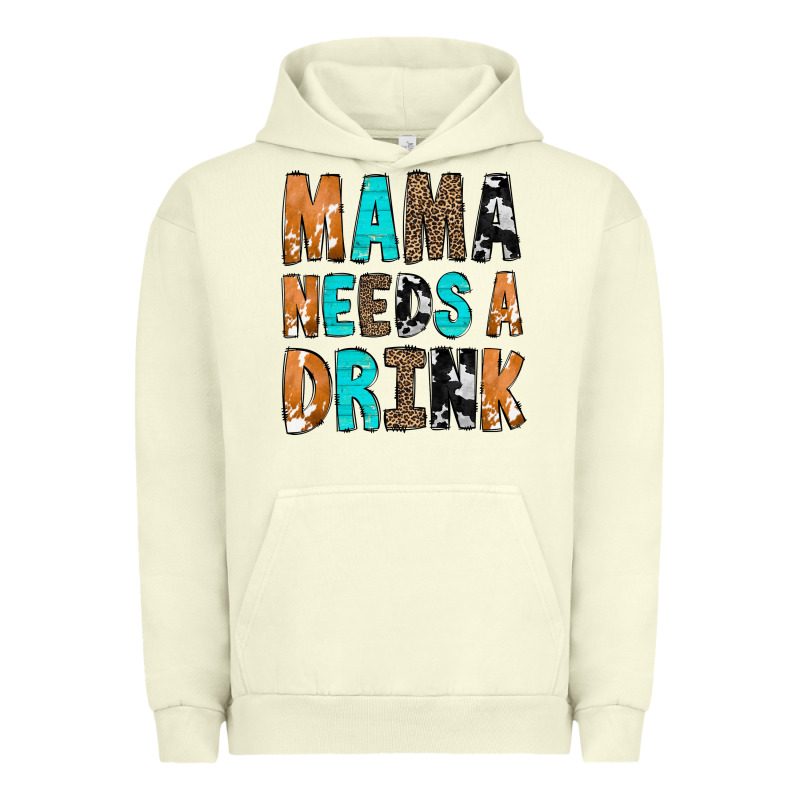 Mama Needs A Drink Urban Hoodie by CowCowDesign | Teevron