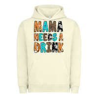 Pigment Pistachio Mama Needs a Drink Urban Hoodie - CowCowDesign