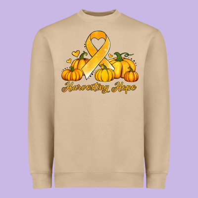 Childhood Cancer Awareness Month Harvesting Hope Heavyweight Sweatshirt Designed By Jasminsmagicworld