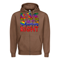 Chestnut Love İs a Human Right Zipper Hoodie - BundleAndBundleShop