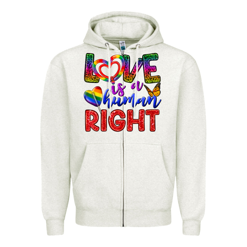 Love İs A Human Right Zipper Hoodie by BundleAndBundleShop | Teevron