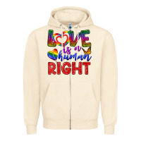 Sandshell Love İs a Human Right Zipper Hoodie - BundleAndBundleShop