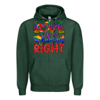 Sports Green Love İs a Human Right Zipper Hoodie - BundleAndBundleShop