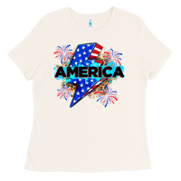 Bone America with lightning bolt Ladies Tee - Zillion Design Studio