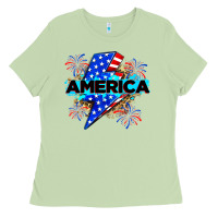 Matcha America with lightning bolt Ladies Tee - Zillion Design Studio