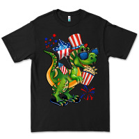 Black 4th of July T-Rex Premium Tee - CowGirlArtShop