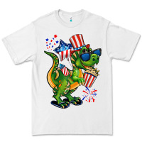 White 4th of July T-Rex Premium Tee - CowGirlArtShop
