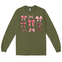 Army Green pink ribbons Long Sleeve Tee - MaliasSmallBusiness