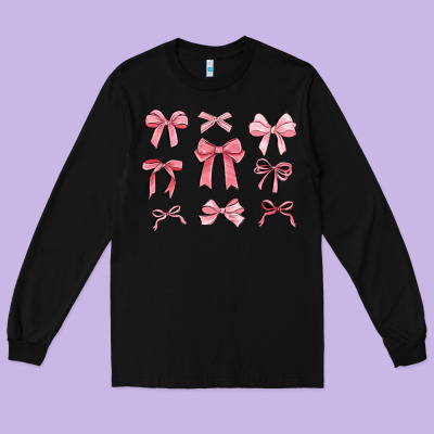 Pink Ribbons Long Sleeve Tee Designed By Maliassmallbusiness