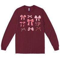 Burgundy pink ribbons Long Sleeve Tee - MaliasSmallBusiness