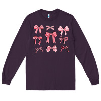 Plum pink ribbons Long Sleeve Tee - MaliasSmallBusiness