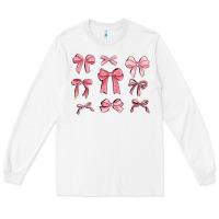White pink ribbons Long Sleeve Tee - MaliasSmallBusiness
