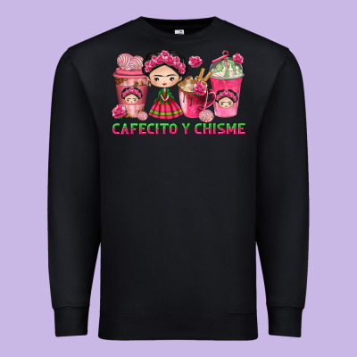 Cafecito Y Chisme With Coffee Cups Premium Sweatshirt Designed By Texasbilliewilder